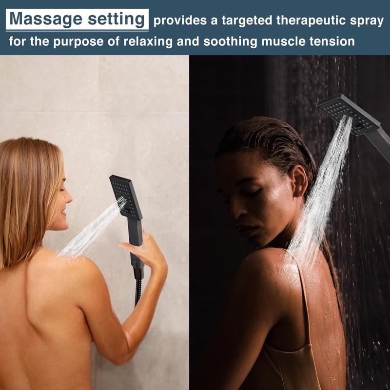 BRIGHT SHOWERS High Pressure Handheld Shower Head Set, High Flow