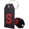 Casmonal Initial Leather Luggage Tag Travel Bag Tag Fully Bendable