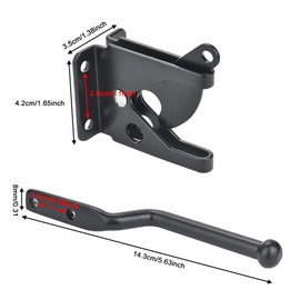 Favengo Garden Gate Latch Stainless Steel Garden Gate Latch Throw Bolt Black Self-Locking Latch Lock with 6 Screws Automatic Gravity Lever Gate Lock Garden Gate (Black)