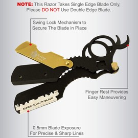 Professional Straight Razors For Men - Straight Edge Barber Razor Shaving Kit For Close Shave - Beard Cut Throat Safety Razor Shavette Navajas Para Barbero - 10 Shaving Blades By Krisp Beauty