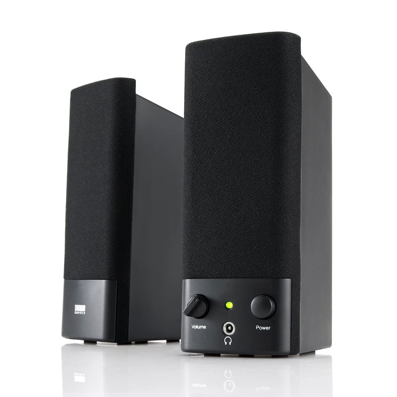 Sanwa Supply MM-SPL2NU3 USB Powered Multimedia Speaker, Black