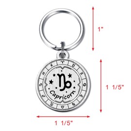 Alotozo Unique Capricorn Horoscope Birthday Gifts - Capricorn Zodiac Birthday Keychain - Engraved Bday Gift for Women & Men (December 22 - January 19)