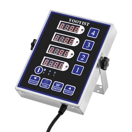 YOOYIST Kitchen Timers for Cooking – 4 Channel Commercial Kitchen Timer Restaurant Kitchen Supplies – Stainless Steel LED Technology Kitchen Timer Digital – Reminder Function, Loud Alarm, Black