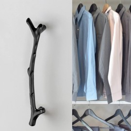 Fyearfly 5pcs Tree Branch Furniture Handles, Zinc Alloy Twig Pulls Cabinet Door Handles Metal Drawer Knobs, for Kitchen/Bedroom/Bathroom (Black)