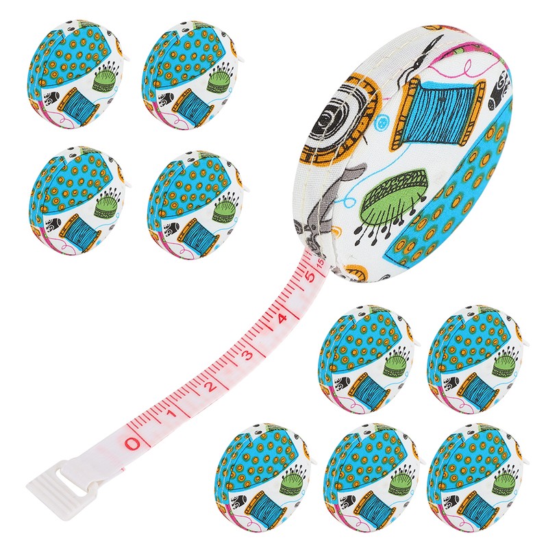 10pcs Tape Measure Portable Retractable Ruler Cloth Body Tape Measure
