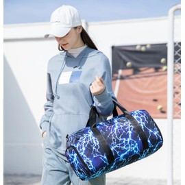 Sport Bag for Boy Duffle Gym Bag Overnight Travel Weekender Sleepover Bags With Shoe Compartments and Wet Pocket Carry On Bag