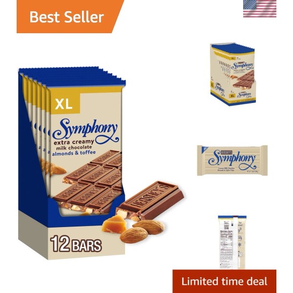 Individually Wrapped SYMPHONY Chocolate Almond Toffee - 4.25 oz Bars,
