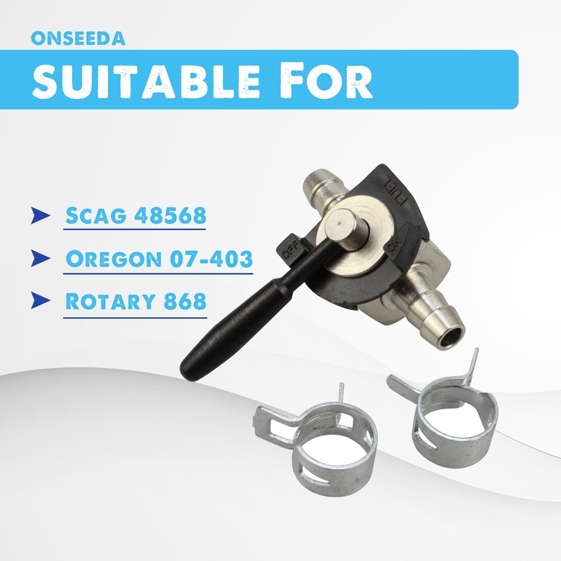 Onseeda 1/4" Fuel Shut Off Valve Fit 180 Degree Oregon
