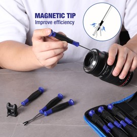 WORKPRO 10-Piece Precision Screwdriver Set with Pouch, Phillips, Slotted, Torx Star, Magnetic Screwdriver Repair Tool Kit, Non-Slip Grip, for Eyeglass, Watch, Computer, Laptop, Phone