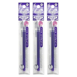 Pilot LFBKRF12FV Refill for FriXion Balls, 0.03 inches (0.7 mm), Violet, Pack of 1 x 3