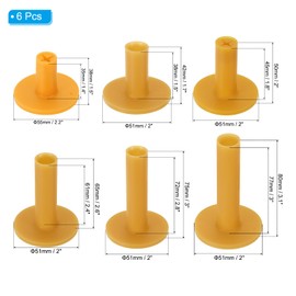 PATIKIL 1.5" 1.7" 2" 2.6" 3" 3.1" Rubber Golf Tees Outdoor Indoor High Training Driving Range Tees Yellow Color 1 Set