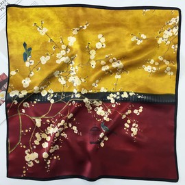100% Mulberry Silk Scarfs for Women - Lightweight Square Satin Head Scarf - Small Silk Hair Scarf with Gift Packed 21" x 21"