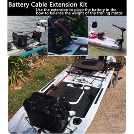 GaiRen Trolling Motor Battery Cable Extension Kit 5 Feet 8AWG Cable Extension 50Amp with Terminals for Fishing Boat Trolling Motor Solar Panel Automotive(Red & Black)