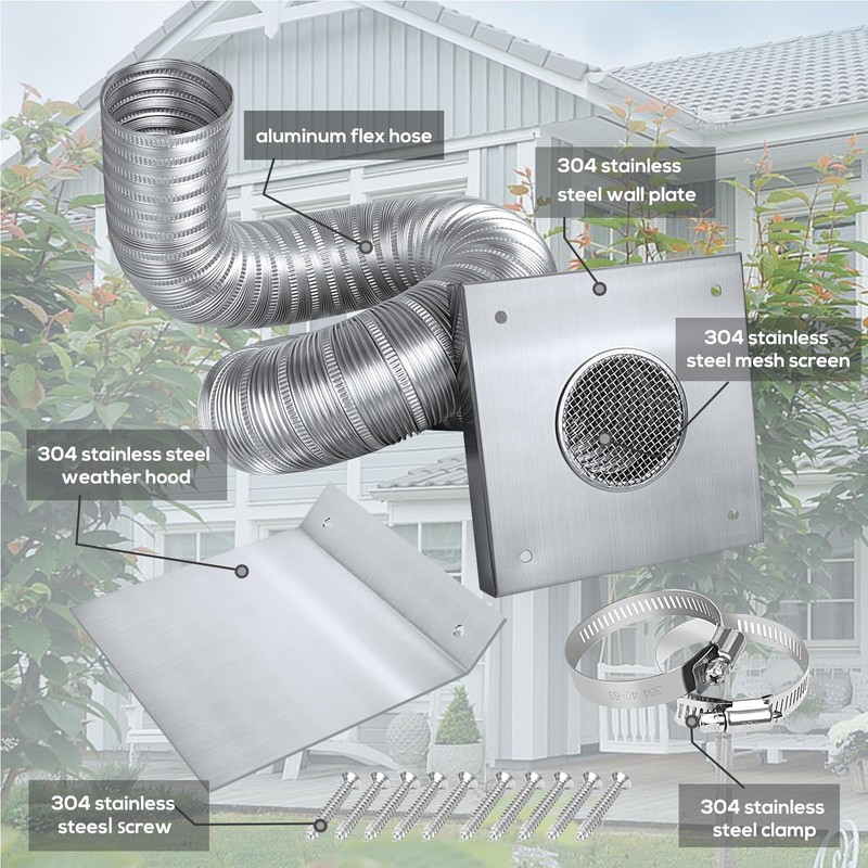 Pellet Stove Fresh Air Intake Kit, 2" x 60" Outside