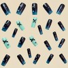 24Pcs Dark Green Press on Nails Long Coffin Glossy Artificial
