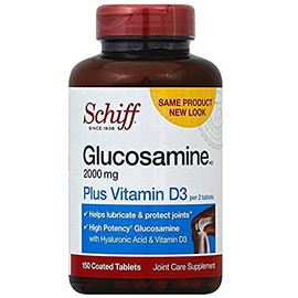 Schiff Glucosamine 2000mg with Vitamin D3 and Hyaluronic Acid, 150 Tablets - Joint Supplement