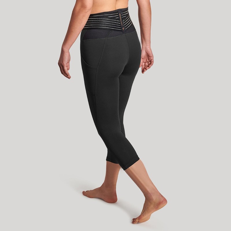 Tommie Copper Adjustable Lower Back Support Compression Capri Leggings with