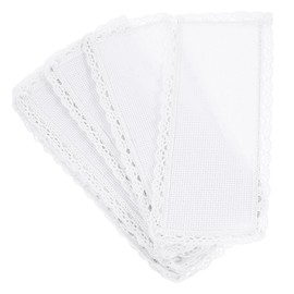 LALAFINA 10pcs Blank Cross Stitch Bookmark Fabric Book Marker Cotton Bookmark Edged Lace DIY Blank Bookmark Embroidery Commemorate for Book Lovers