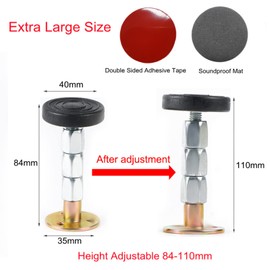 4 Pieces Adjustable Bed Frame Bed Frame Anti-shake Tool Headboard Stopper Telescopic Support for Bed Cabinet Sofa Room Wall (84-110mm)