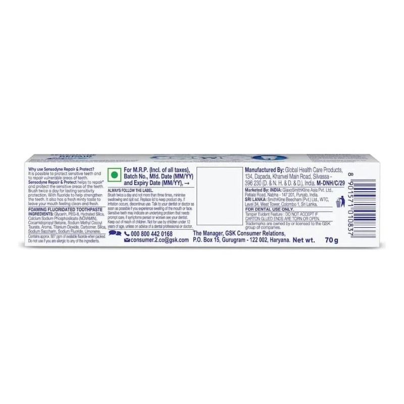 Pasta Sensodyne Repara Y Protege Para Dientes Sensibles