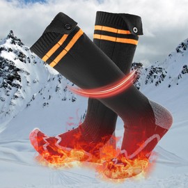 ROCKBROS 360°Electric Heated Socks for Men Women Fits US 5-11 Rechargeable 5000mAh Battery 4 Adjustable Temperatures Perfect for Camping Fishing Cycling Skiing Skating Hunting Hiking