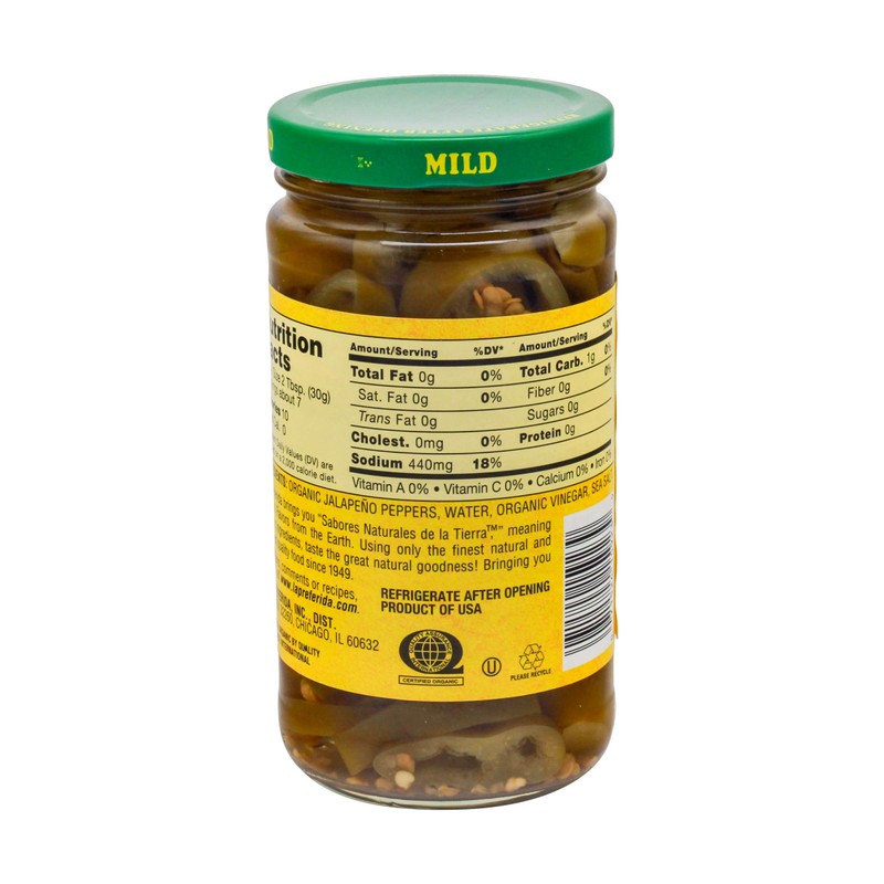 La Preferida Organic Jalapeno Nacho Slices, Mild, 11.5 oz (Pack