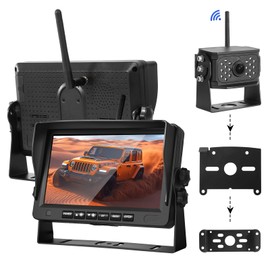 Wireless Backup Camera,1080P Back Rear View Camera with Super Night Vision,No Wiring Plug-Play Easy Setup,IP69 Waterproof for CarsTrucks/RV/Vans/Trailers On/Off Guides Line (7“ Monitor+Camera*1)