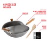 JOYCE CHEN Classic Series 14-Inch Uncoated Carbon Steel Wok Set