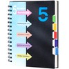 CAGIE 5 Subject Notebook with Dividers 220 Pages Spiral Notebooks