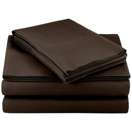 AbleHome Microfiber Bed Sheet Set Double Brushed 4 Piece Set Ultra Soft (California King, Brown)