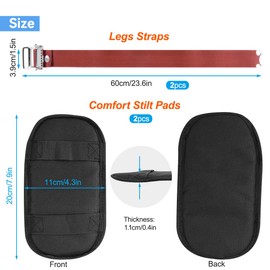 2 Packs Drywall Stilt Replacement Parts, Comfort Stilt Pads Protective Padded Leg Bands for Drywall, Nylon Adjustable Stilt Leg Straps, Suitable for Home Decoration, Street Performance