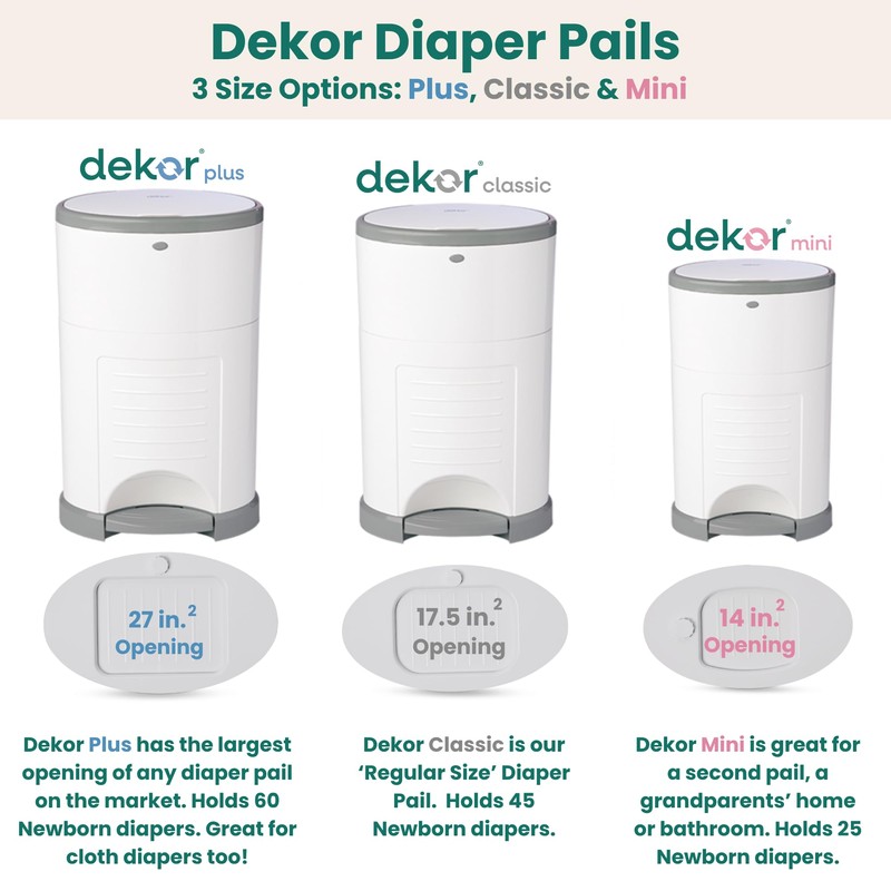Diaper Dekor Classic Hands-Free Diaper Pail | EKO Gray |