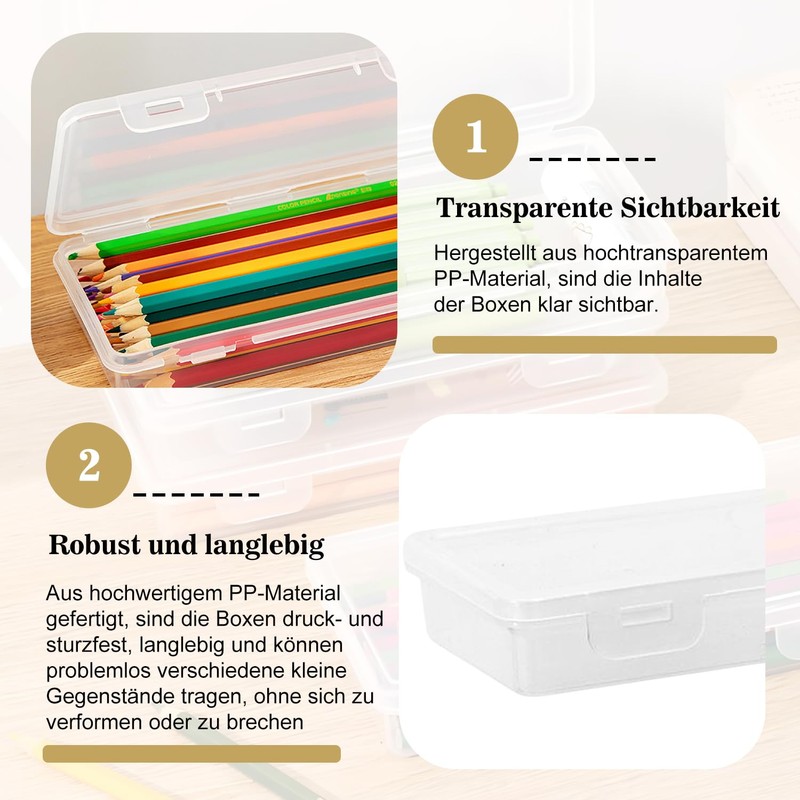 arrderly Pack of 3 Stackable Storage Boxes, Transparent & Durable,