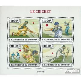 Burundi 3283-3286 Sheetlet (complete. issue) unmounted mint/never hinged ** MNH 2013 Cricket (Stamps for collectors) Ball games without football (basketball/handball/baseball …)