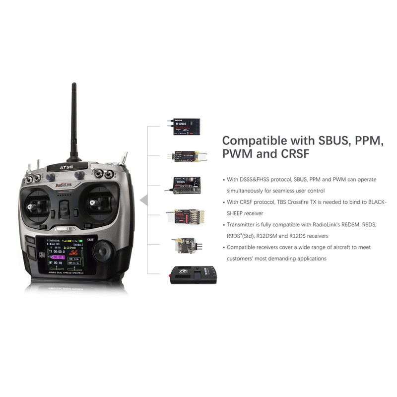 Radiolink AT9S Pro 12 Channels 2.4G RC Transmitter Radio Controller