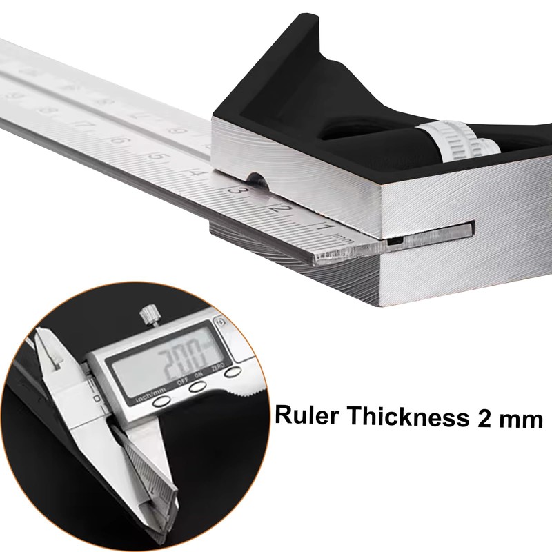 Combination Try Square Engineers Set Square, Stainless Steel Angle Ruler
