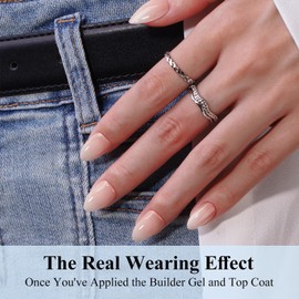 SXVME Ombre Nails Gel X Nail Tips Short Almond Press on Nails Pre-colored Ombre Pink Soft Gel Nail Tips French Gel X Tips Natural Peach White Gradient Almond Gel X Nails Acrylic Fake Nails False Nails