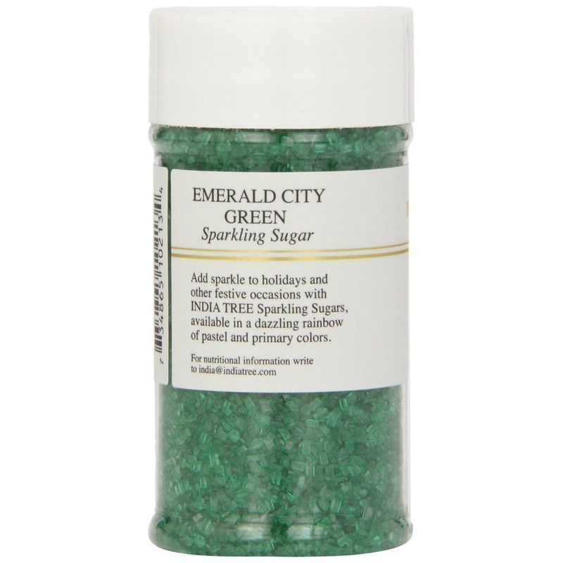 Pure Green Sparkling Sugar , Shimmery Sugar Sprinkles for Baking