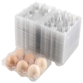 JAPCHET JAPCHET 100 Pack Plastic Egg Cartons, Clear 12 Egg Cartons Dozen Plastic Egg Carton Bulk for Kitchen, Fridge, Market and Farms