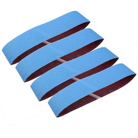4 Pcs Blue 80 Grit Aluminum Sanding Belts 100x915mm Aluminum Oxide Sandpaper for Metal Rust Polishing Sanding (P80)