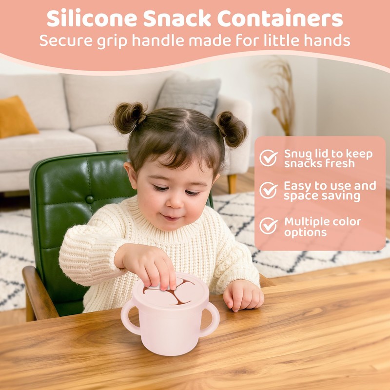 idooss Snack Containers, Silicone Food Grade Silicone Cups, Toddler Snack