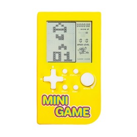 CZT Mini Puzzle Block Game Console Built-in 26 Retro Brick Games Travel/Indoor/Outdoor Leisure Handheld Game Console Portable Electronic Games Children/Students/Teens Toys (Yellow)