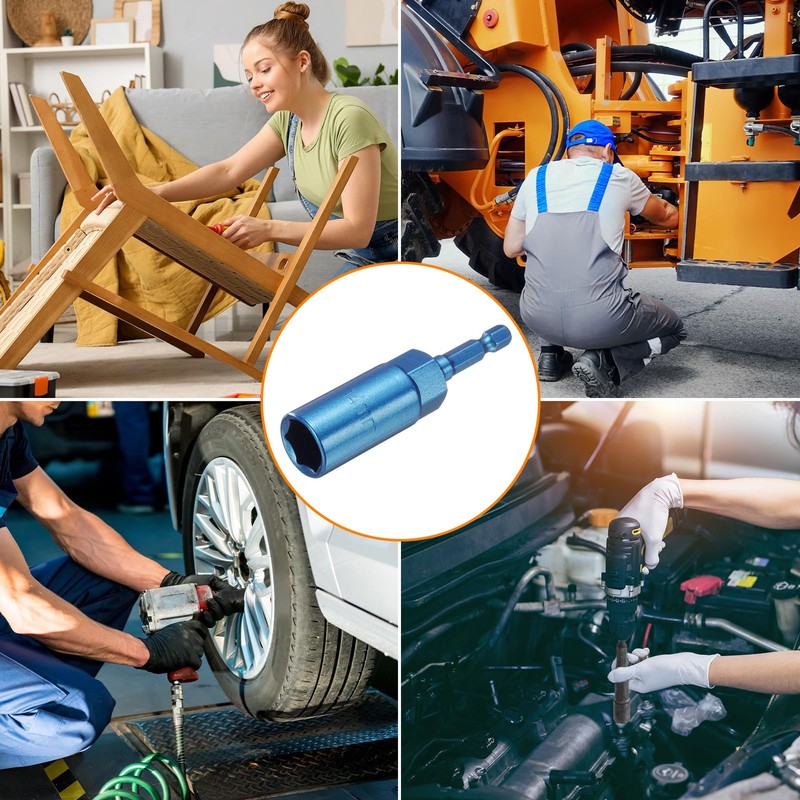 sourcing map Nut Driver 14mm Hex Drive Socket CR-V Steel