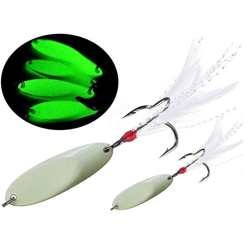 Noctilucent Luminous Fishing Lures Metal Hard Bait Night Glow Sea