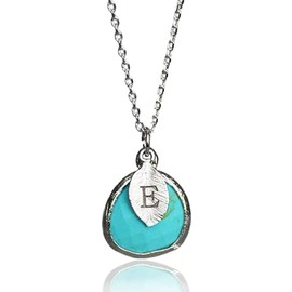 Turquoise Necklace, December Birthstone Necklace, Bridesmaid Necklace, Turquoise Birthstone Necklace, Custom Initial Necklace, Gift for Her