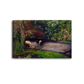 DECORARTS - ‘Ophelia’ by John Everett Millai. Oil Painting Reproduction, Giclee Print on Canvas. Ready to Hang Wall Art for Home, Bedroom, Office Decor. 36x24