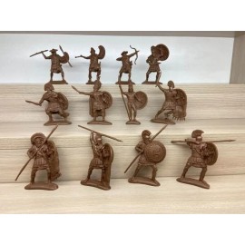 ENGINEER BASEVICH 1:32  SET 44 ANCIENT GREEKS 60 MM- CREAM PLASTIC (12 FIGURES)