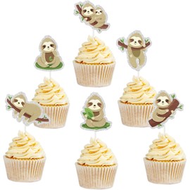 Sloth Dessert Cupcake Toppers Baby Shower or Birthday Party Decorations Sloth Birthday Party SuppliesSet Sloth Themed Birthday Party Supplies of 18