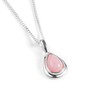 925 Sterling Silver and Peruvian Pink Opal Necklace, October Birthstone