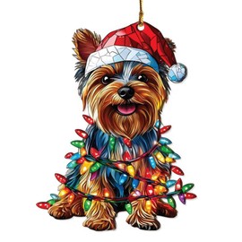 Yorkshire Terrier Dog Ornaments for Christmas Tree, Yorkshire Terrier Acrylic Christmas Ornaments - Yorkshire Terrier Decor - Gifts for Yorkshire Terrier Lovers, Yorkshire Terrier Gifts for Women Men
